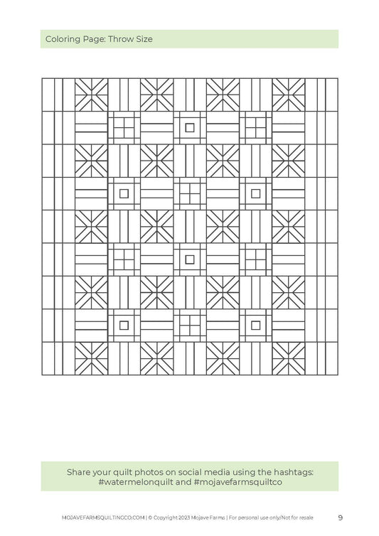 Watermelon Quilt Coloring Page