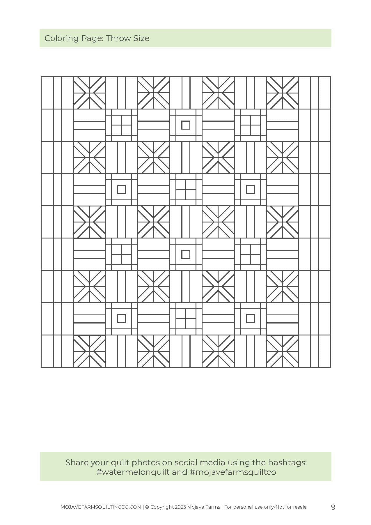 Watermelon Quilt Coloring Page