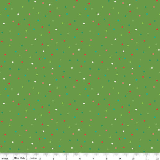 Winter Wonder Dots Green - Riley Blake Designs