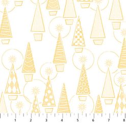 Gilded Trees Gold Metallic - Northcott Fabrics