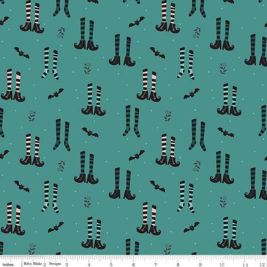 Witches Socks Light Teal - Riley Blake Designs