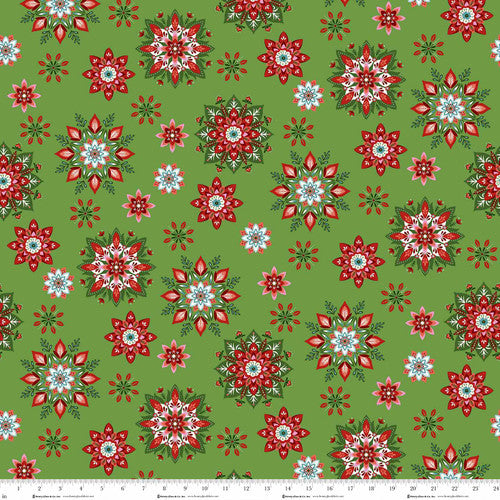 Snowflake Toss Green - Henry Glass