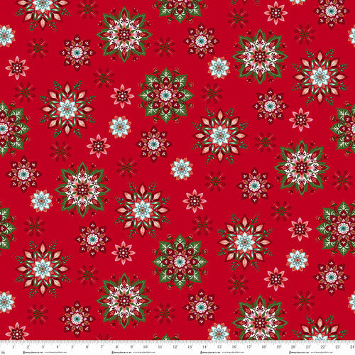 Snowflake Toss Red - Henry Glass