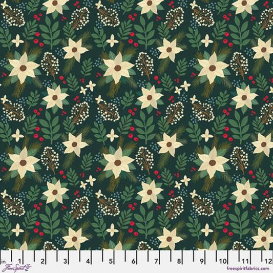 Winter Floral Green - Free Spirit