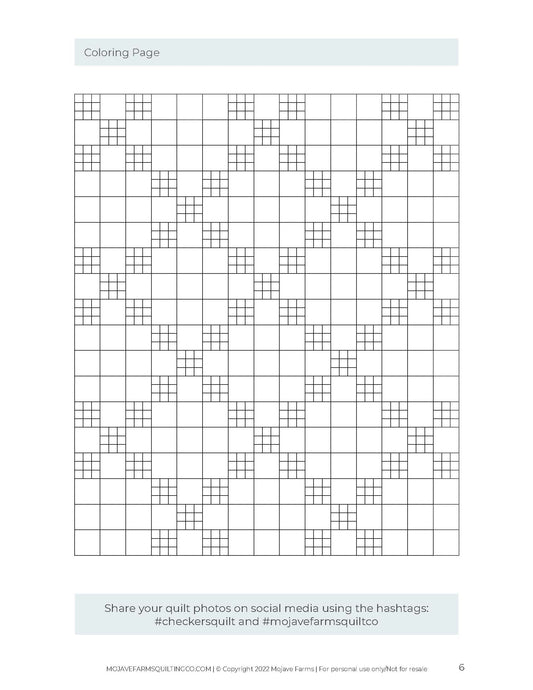 Checkers Quilt Coloring Page