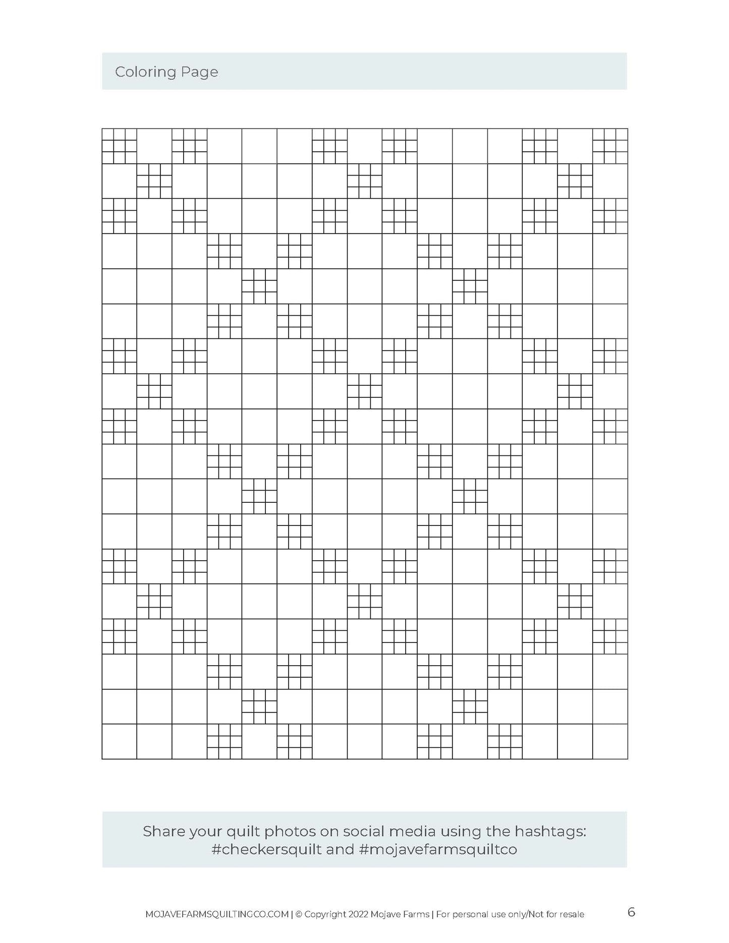 Checkers Quilt Coloring Page