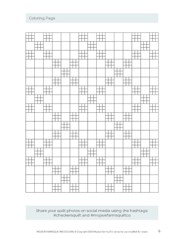 Checkers Quilt Coloring Page – MOJAVE FARMS QUILT CO.