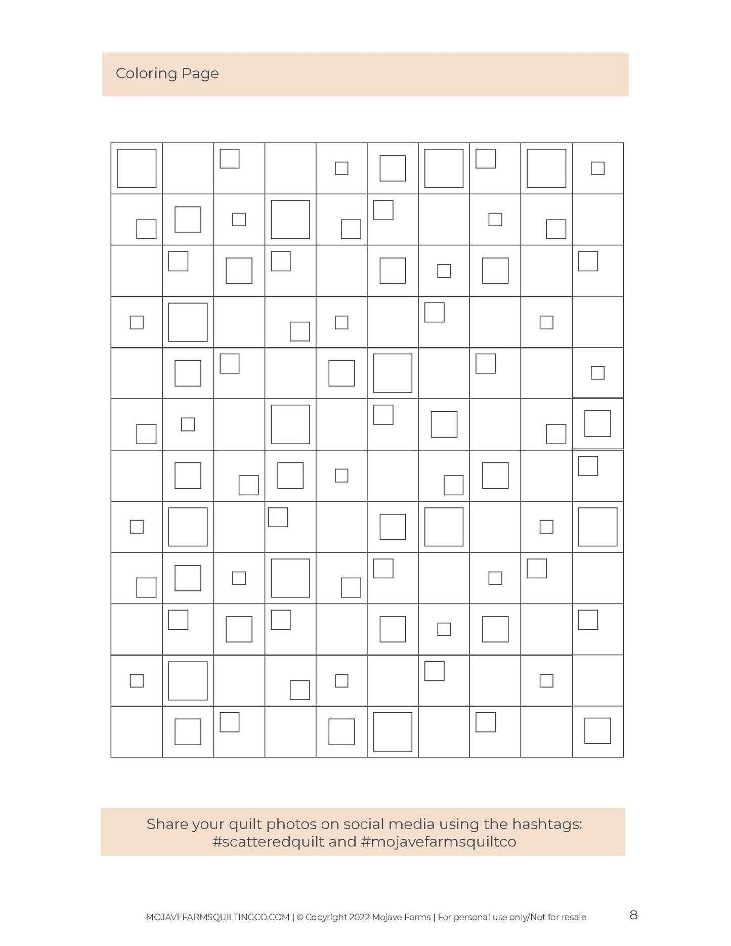 Scattered Quilt Coloring Page