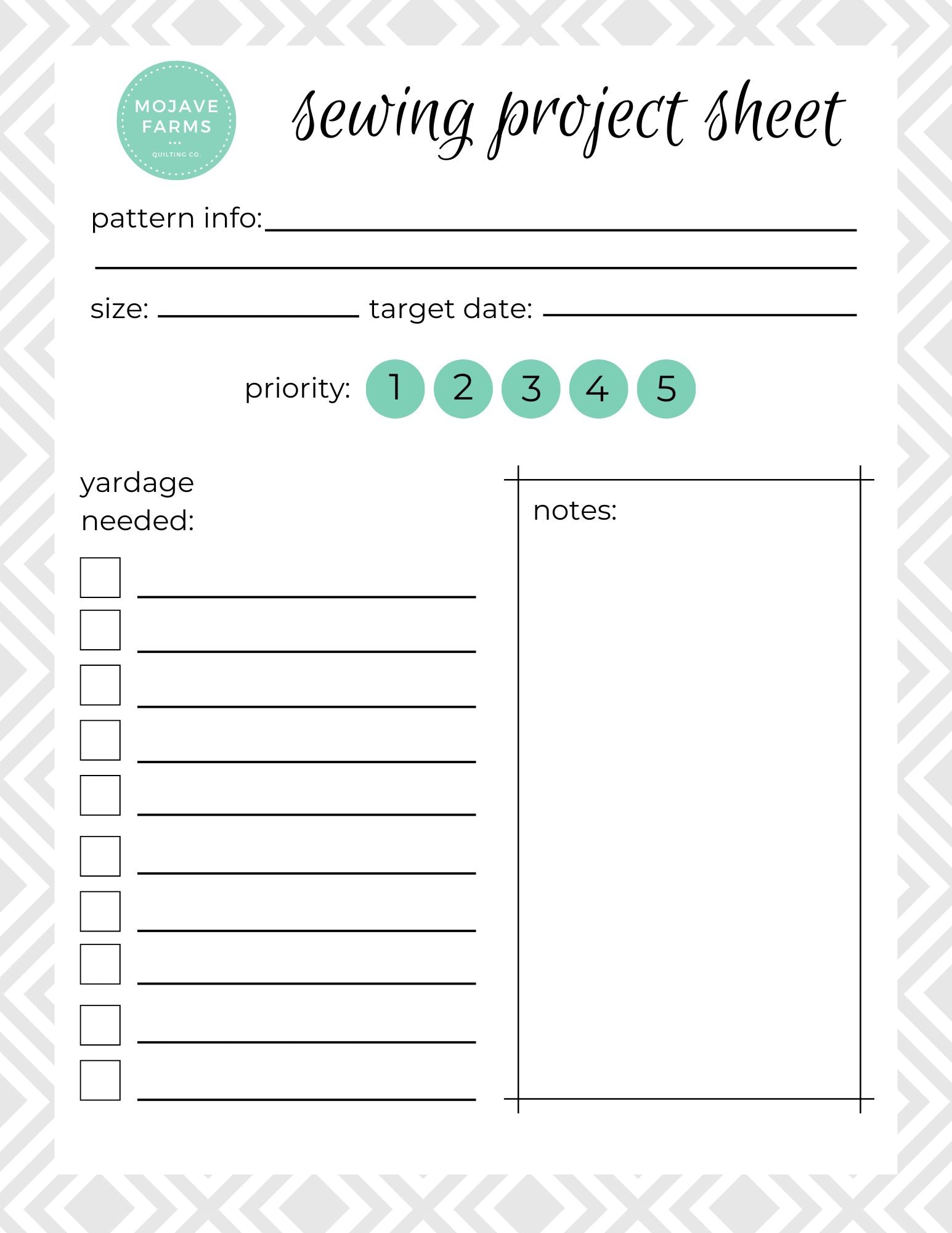 Sewing Project Sheet FREE PDF Download MOJAVE FARMS QUILT CO sewing-project-sheet-free-pdf-download-mojave-farms-quilt-co