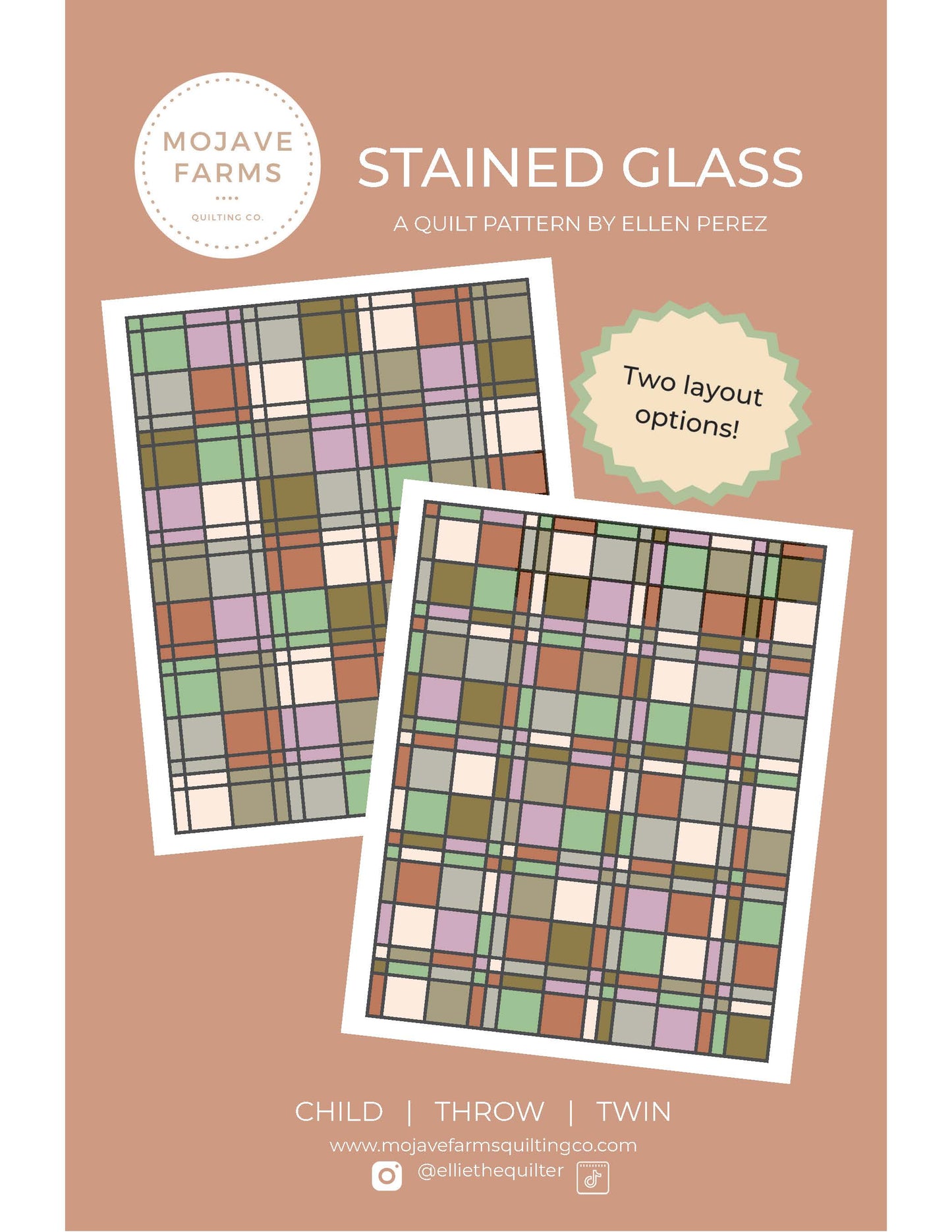 Stained Glass Quilt Pattern - Paper