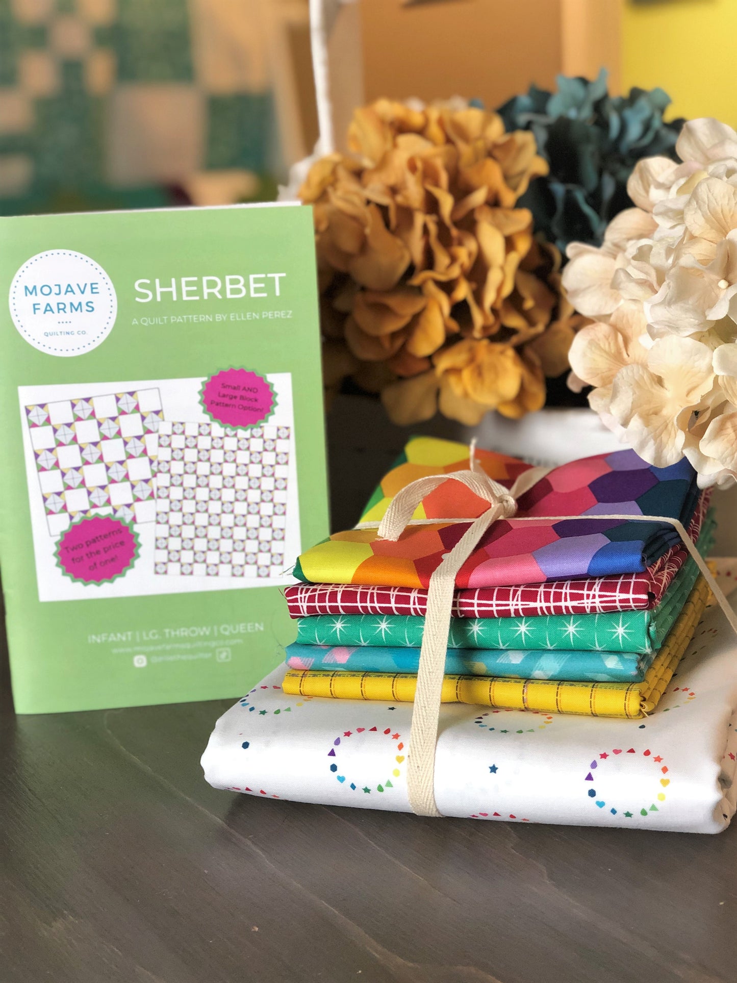 Sherbet Small Block Quilt Kit - Rainbow